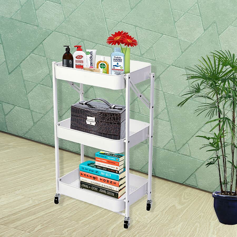 Multi Purpose 3 Layer Storage Shelf- White 6022734 0