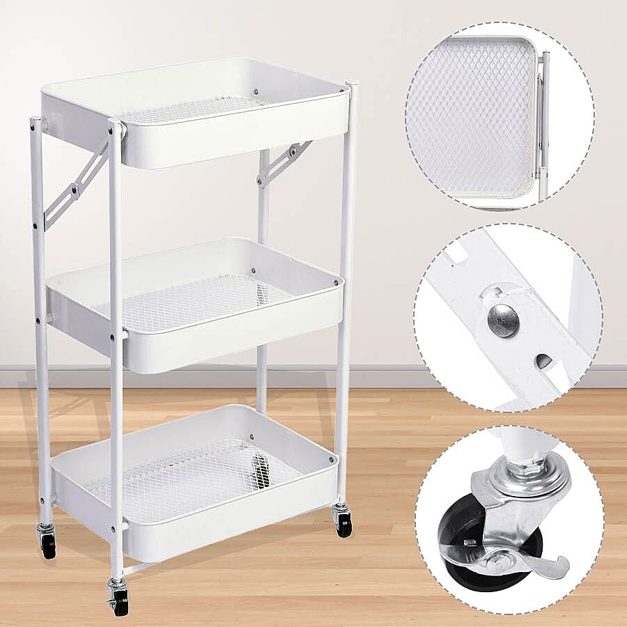 Multi Purpose 3 Layer Storage Shelf- White 6022734 2