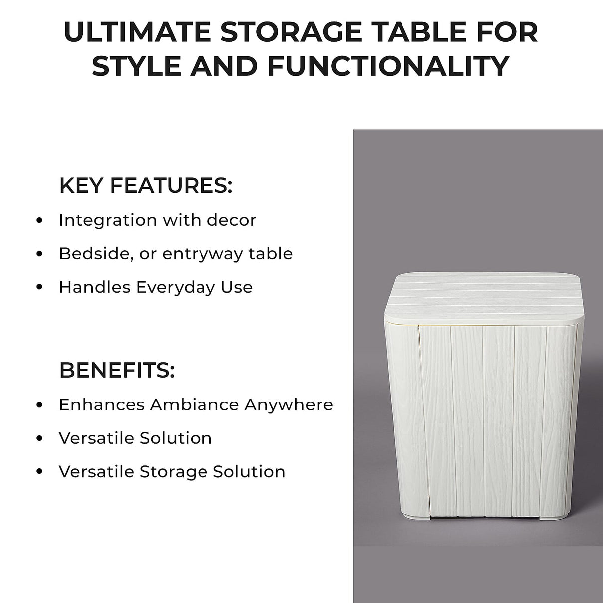 Durable UV Protected and Weather Resistance Storage Table - White 3712352 2