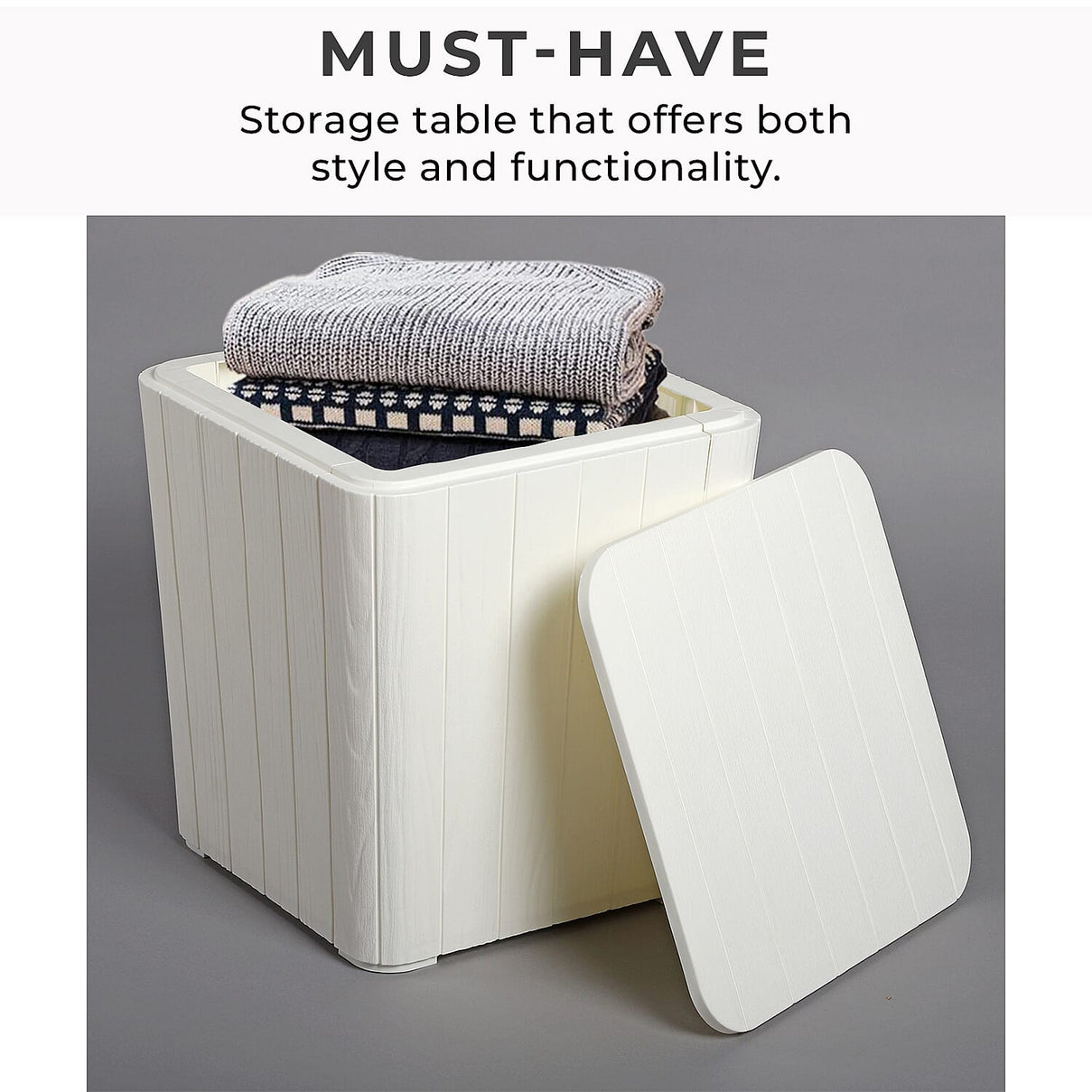Durable UV Protected and Weather Resistance Storage Table - White 3712352 5