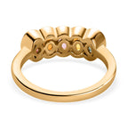 Multi Sapphire 5 Stone Ring in 18K Yellow Gold Vermeil Plaated Sterling Silver 1.63 Ct.