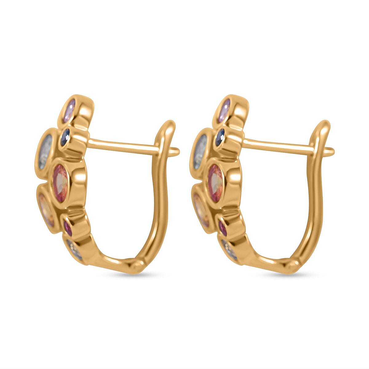 Multi Sapphire Bubble Earrings in Vermeil YG Plated Sterling Silver 2.48 Ct. 7752692 5