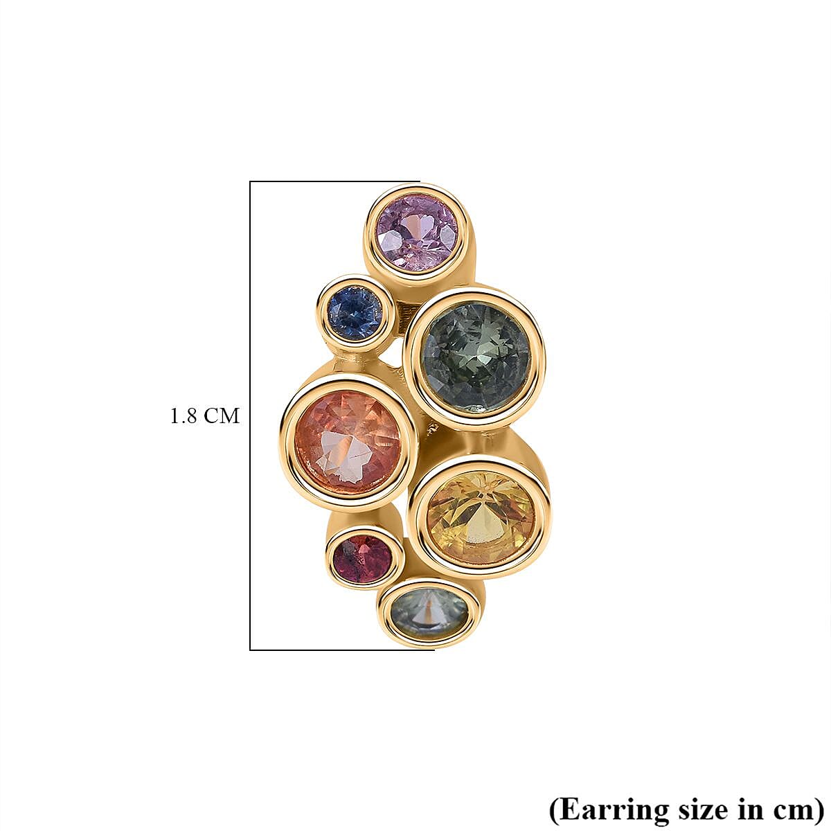 Multi Sapphire Bubble Earrings in Vermeil YG Plated Sterling Silver 2.48 Ct. 7752692 6