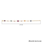 Multi Sapphire & Fresh Water Pearl Bracelet (Size 7.5 - 2 Ext) in 18K Vermeil Yellow Gold Plated Sterling Silver 32.00 Ct.