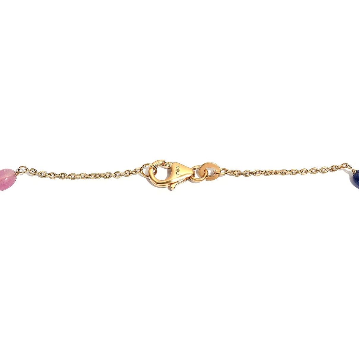 Rainbow Sapphire Necklace (Size - 20) with Lobster Clasp in 18K Vermeil Yellow Gold Over Sterling Silver 40.00 Ct. 8230602 4