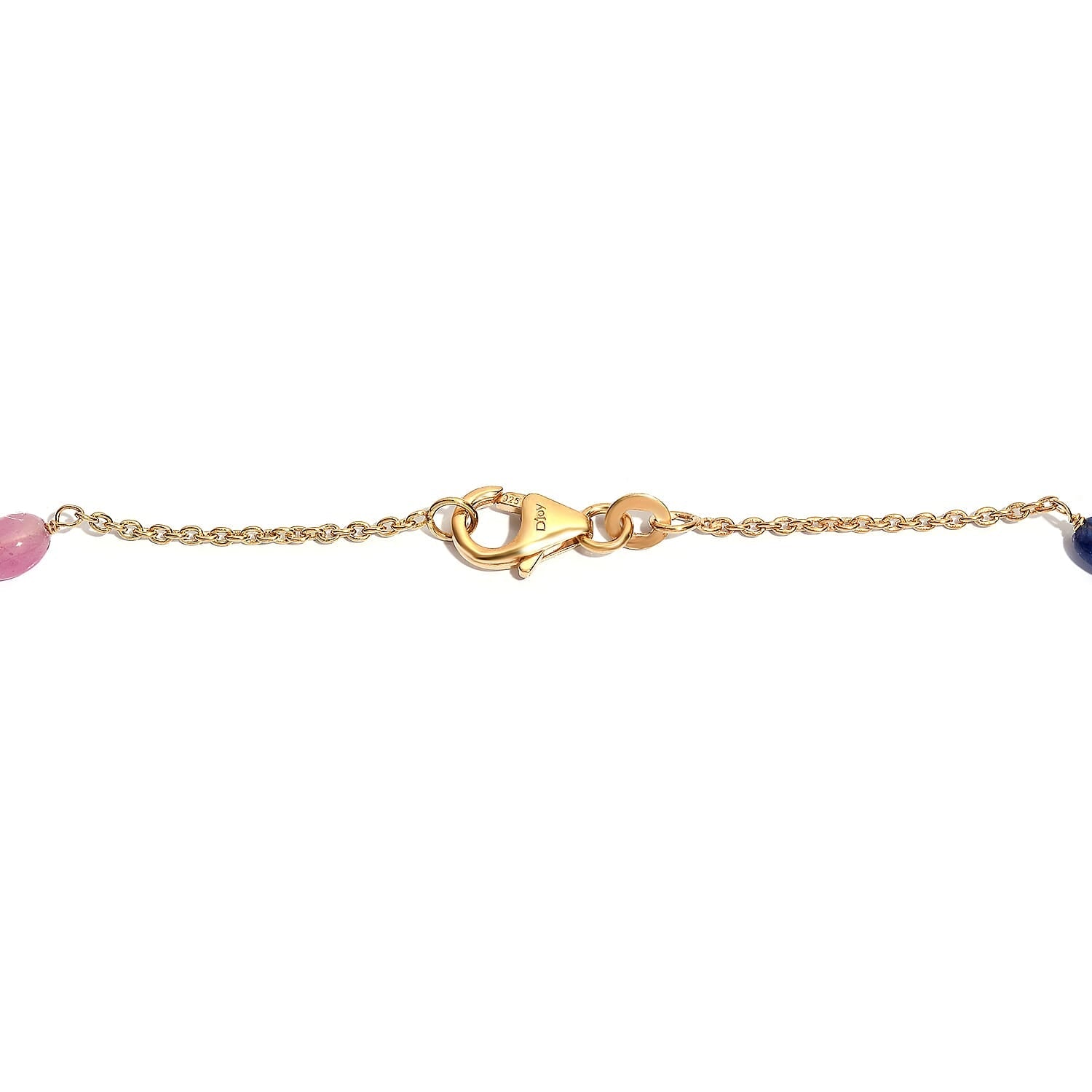 Rainbow Sapphire Necklace (Size - 20) with Lobster Clasp in 18K Vermeil Yellow Gold Over Sterling Silver 40.00 Ct. 8230602 4