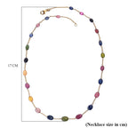 Limited Edition - Rainbow Sapphire Necklace (Size - 20) in 18K Vermeil Yellow Gold Plating Sterling Silver 40.00 Ct.