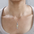 Rainbow Sapphire Pendant with Chain (Size 20) in Platinum Overlay Sterling Silver 3.00 Ct.