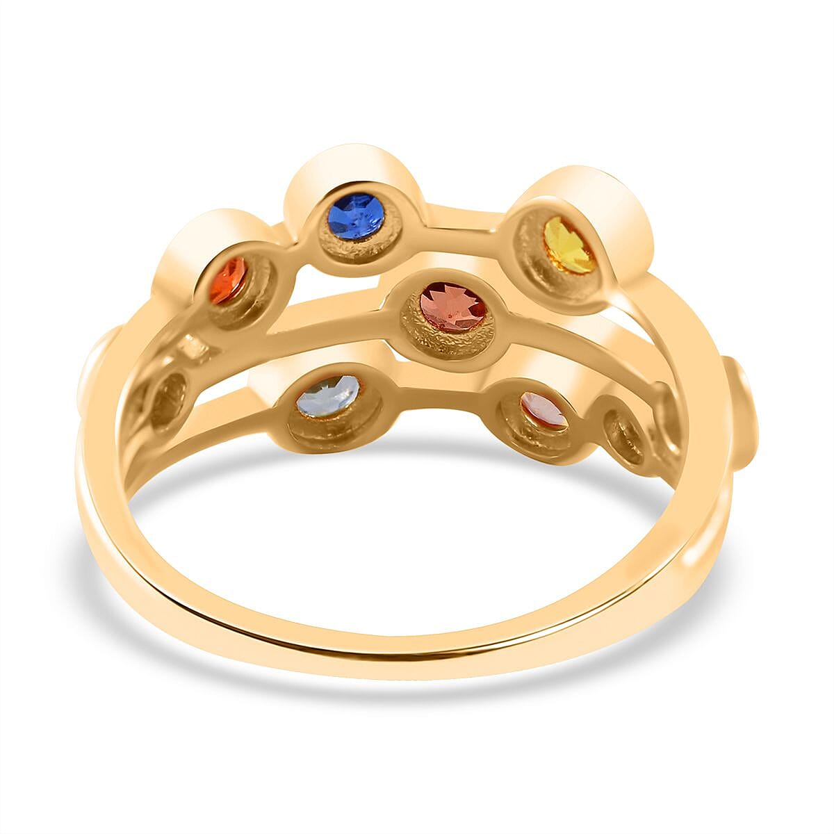 Multi Sapphire Bubble Ring in 18K Vermeil YG Plated Sterling Silver 2.00 Ct. 7752621 5