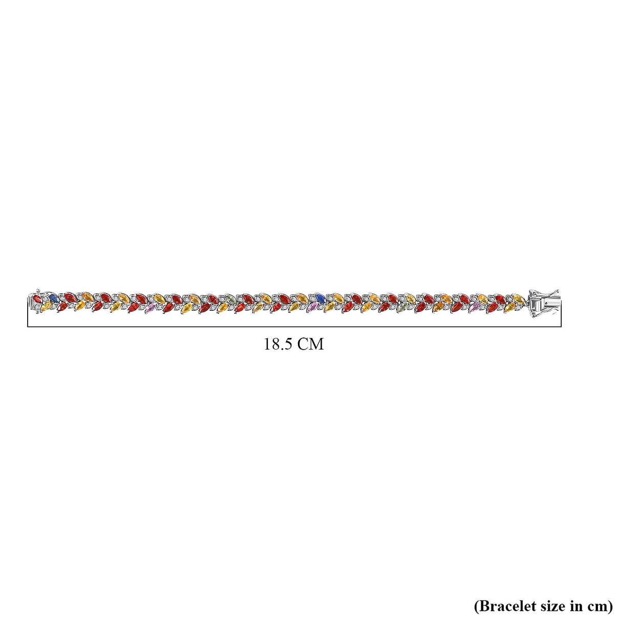Multi Sapphire , White Zircon Cluster Bracelet (Size - 7) in Rhodium Plated Sterling Silver, Silver Wt. 12.75 Gms 10.267 Ct. 7806317 5