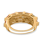Multi Sapphire, White Zircon Cluster Ring in 18K Vermeil Yellow Gold Plated 2.334 Ct.