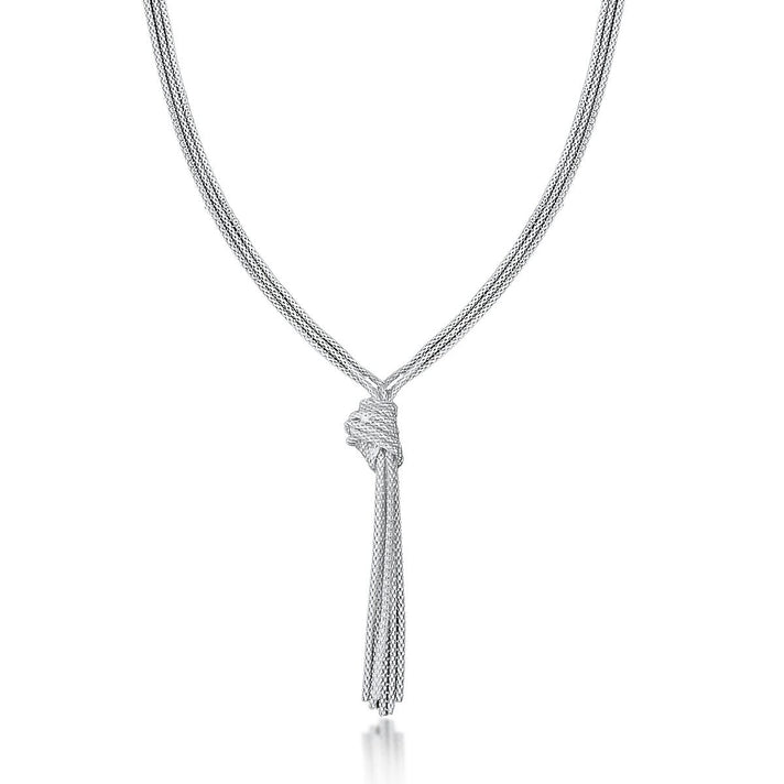 Sterling Silver Knot Popcorn Chain Necklace 18 Inch 7316427 1