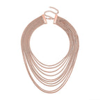 Multi Strand Necklace (Size - 18.5-5.5) in Rose Gold Tone