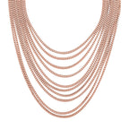 Multi Strand Necklace (Size - 18.5-5.5) in Rose Gold Tone