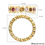 Multi-Tourmaline Band Ring in 18K Vermeil Yellow Gold Plated Sterling Silver 2.10 Ct