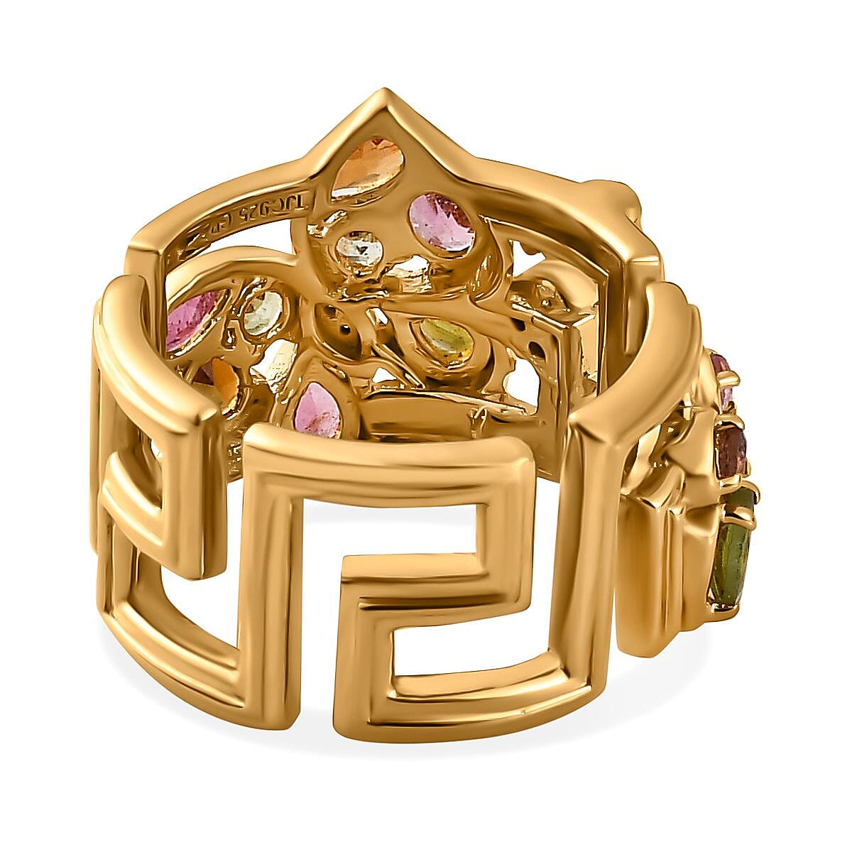 GP Italian Garden Collection - Multi-Tourmaline &amp; Natural Zircon Ring in 18K Vermeil YG Plated Sterling Silver 7674454 4