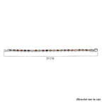 One Time Deal- Rainbow Tourmaline Bracelet (Size - 7.5) in Platinum Overlay Sterling Silver