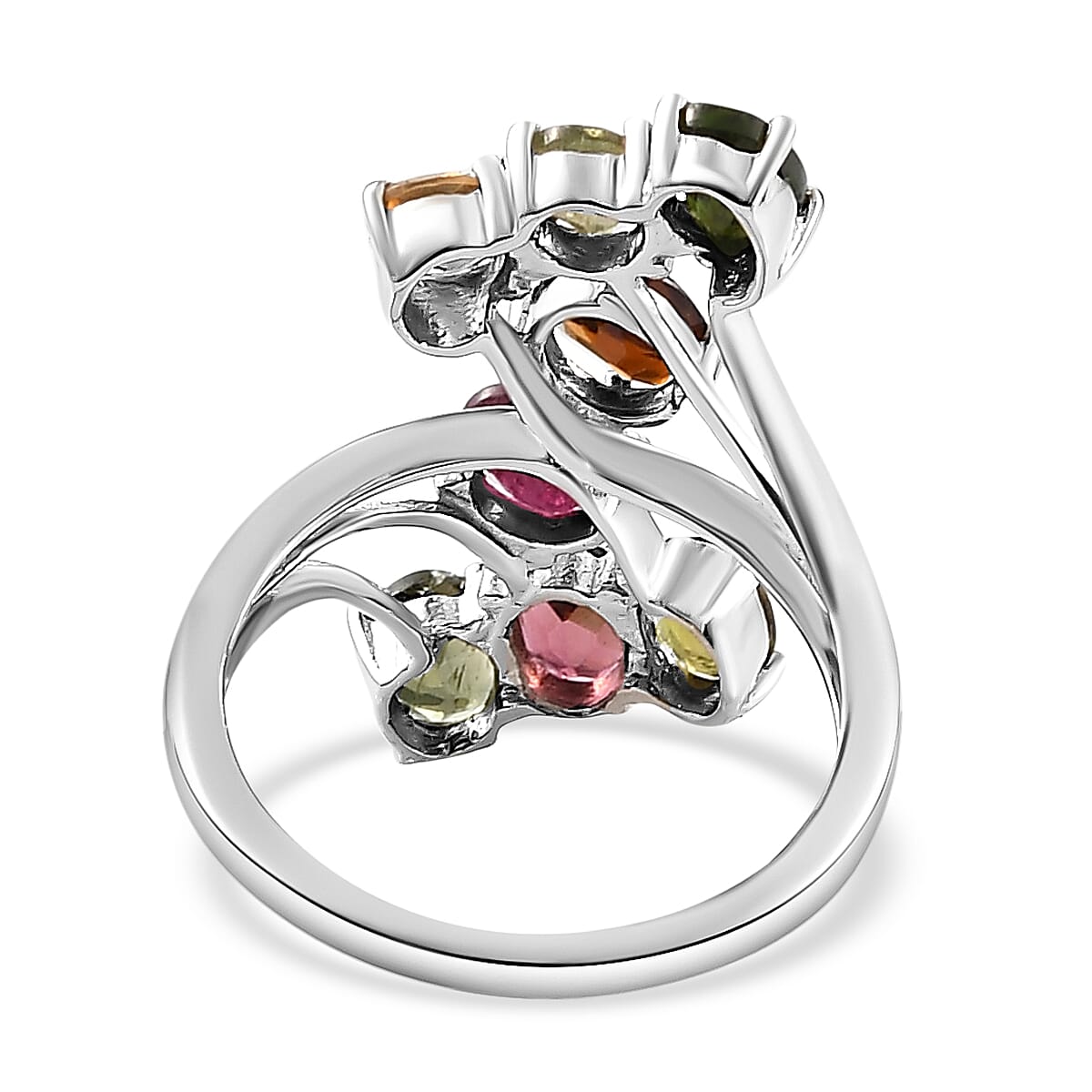 Multi-Tourmaline Bypass Ring in Platinum Overlay Sterling Silver 2.72 Ct. 8958755 5