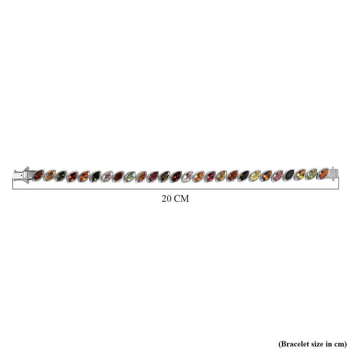 Multi-Tourmaline Bracelet (Size - 7) in Platinum Overlay Sterling Silver 10.80 Ct, Silver Wt. 15.50 Gms. 7211512 4