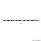 Rainbow Tourmaline Bracelet (Size - 7.5) in Platinum Overlay Sterling Silver 13.36 Ct, Silver Wt. 16.50 Gms.