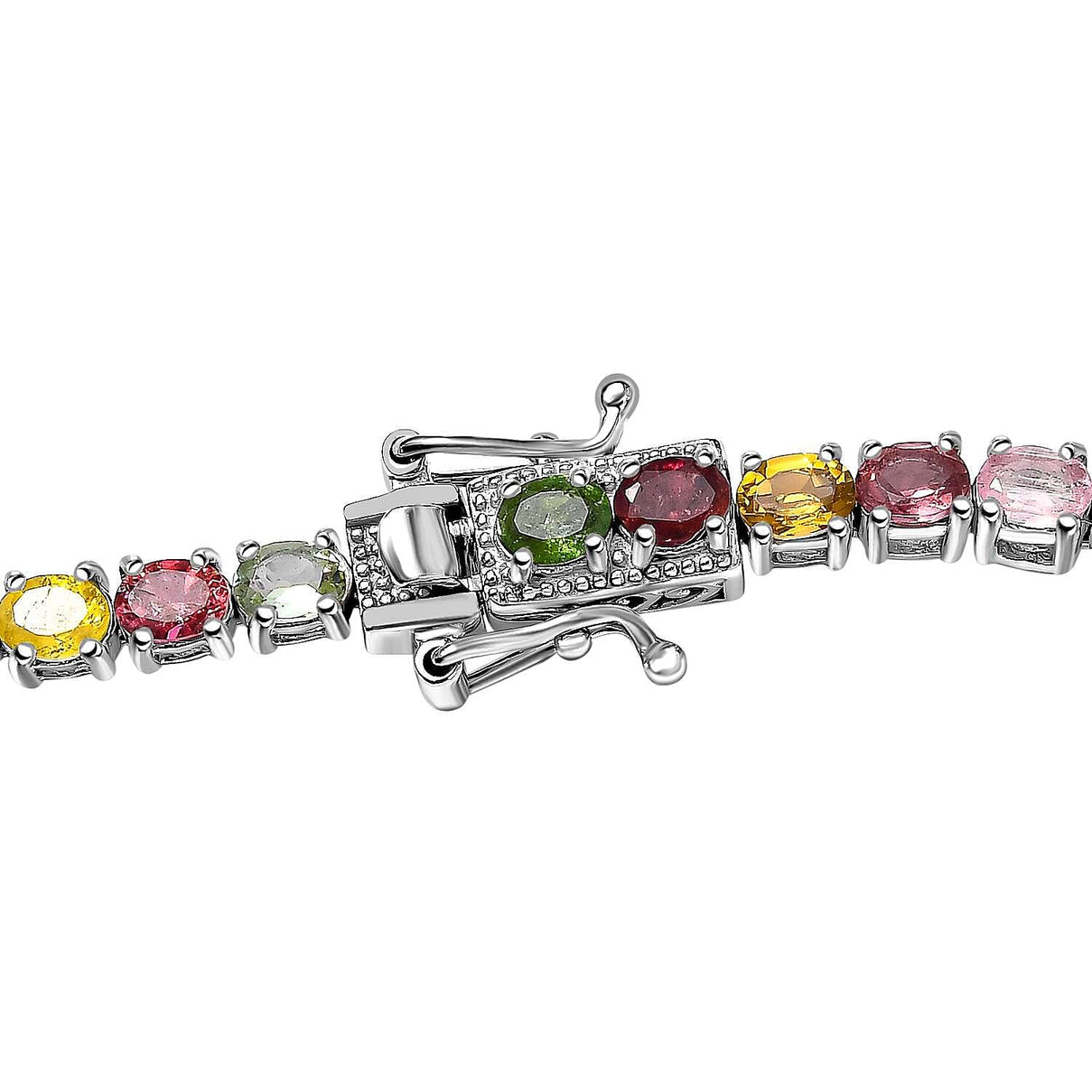 Tony's Find- Multi-Tourmaline Necklace (Size - 20) in Platinum Overlay Sterling Silver 50.00 Ct 7616368 3