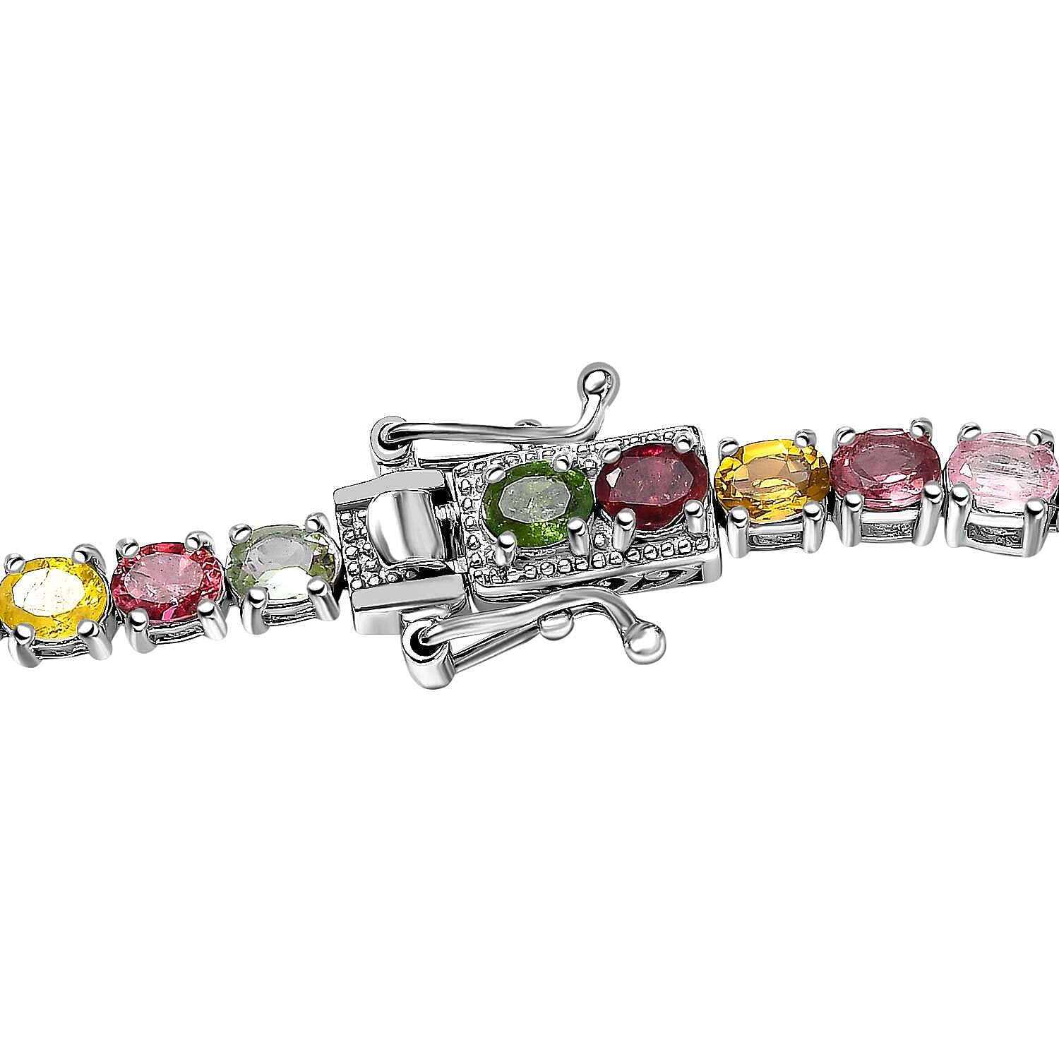 Tony's Find- Multi-Tourmaline Necklace (Size - 20) in Platinum Overlay Sterling Silver 50.00 Ct 7616368 3
