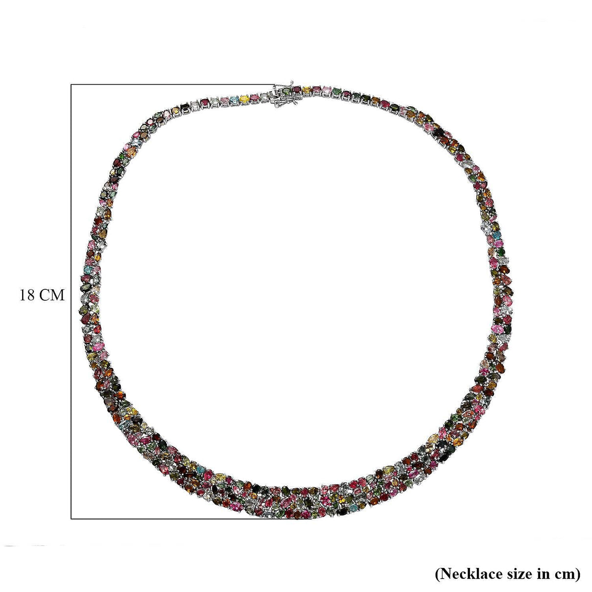 Tony's Find- Multi-Tourmaline Necklace (Size - 20) in Platinum Overlay Sterling Silver 50.00 Ct 7616368 4
