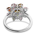 Multi-Tourmaline Cluster Ring in Platinum Overlay Sterling Silver 2.364 Ct.