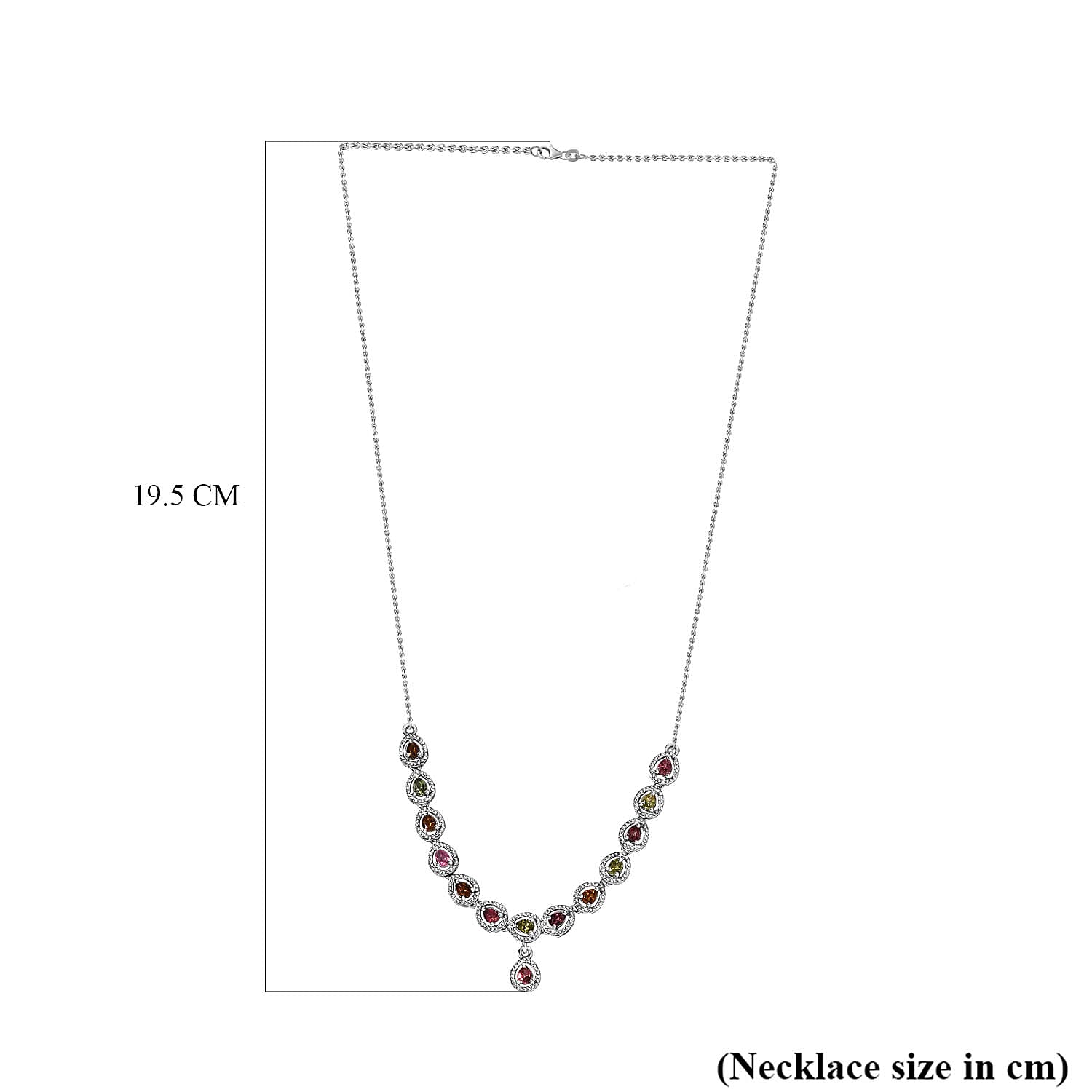 Multi-Tourmaline Necklace (Size - 20) in Sterling Silver 2.03 Ct, Silver Wt. 9.60 GM 7517655 4