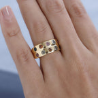 Multi-Tourmaline Band Ring in 18K Vermeil Yellow Gold Plated Sterling Silver 1.20 Ct