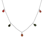 Multi-Tourmaline Necklace (Size 20) in Sterling Silver 4.98 Ct.
