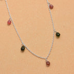 Multi-Tourmaline Necklace (Size 20) in Sterling Silver 4.98 Ct.