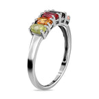 Multi-Tourmaline Ring in Platinum Overlay Sterling Silver 1.12 Ct.