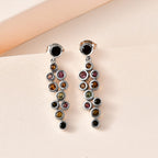 Multi-Tourmaline Solitaire Push Back Stud Earring in Platinum Overlay Sterling Silver 2.06 Ct