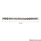 Multi-Tourmaline & Natural Zircon Bracelet (Size - 7) in Platinum Overlay Sterling Silver 19.40 Ct, Silver Wt 19.55 Gms