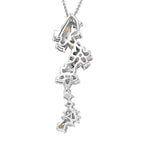 Multi-Tourmaline, White Zircon Pendant with Chain (Size 20) in Rhodium Sterling Silver 1.890 Ct.