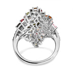 Multi-Tourmaline and Natural Zircon Ring in Platinum Overlay Sterling Silver 5.39 Ct, Silver Wt. 7.25 Gms