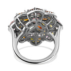 Multi-Tourmaline and Natural Zircon Cluster Ring in Platinum Overlay Sterling Silver 4.93 Ct, Silver Wt. 6.10 Gms.