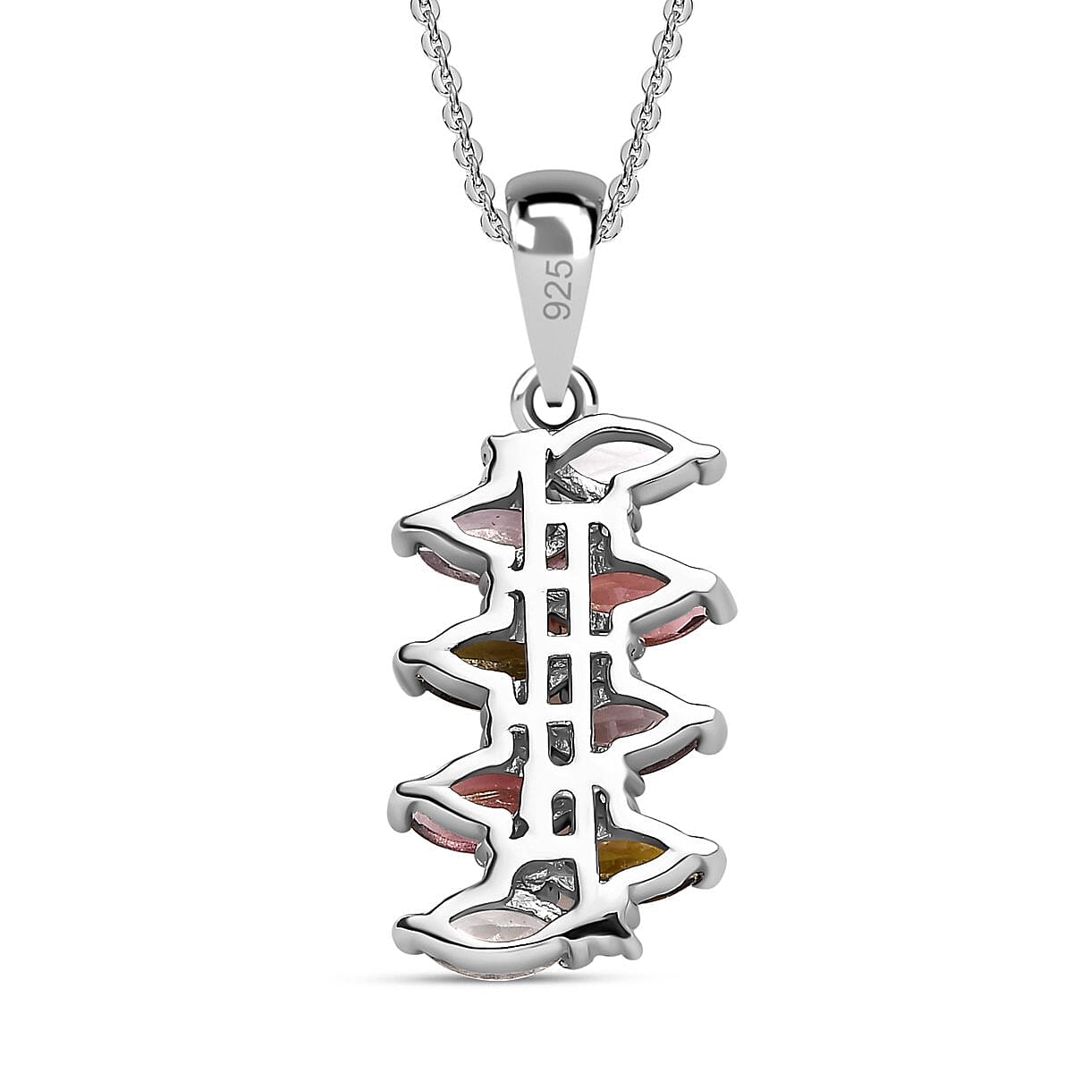 Multi-Tourmaline and Natural Zircon Pendant with Chain (Size 20) in Platinum Overlay Sterling Silver 1.25 Ct 4151001 5