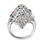 Multi-Tourmaline and Natural Zircon Ring in Platinum Overlay Sterling Silver 5.39 Ct, Silver Wt. 7.25 Gms
