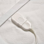 Luxury Sherpa Electric Heated Blanket Topper - Dual Controller, Quad Zone, 6 Temp Settings (190x140 cm)  - White