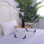 Multi-Function Folding Table with a Cup Holder Metal Legs (Size-60x40x27Cm)