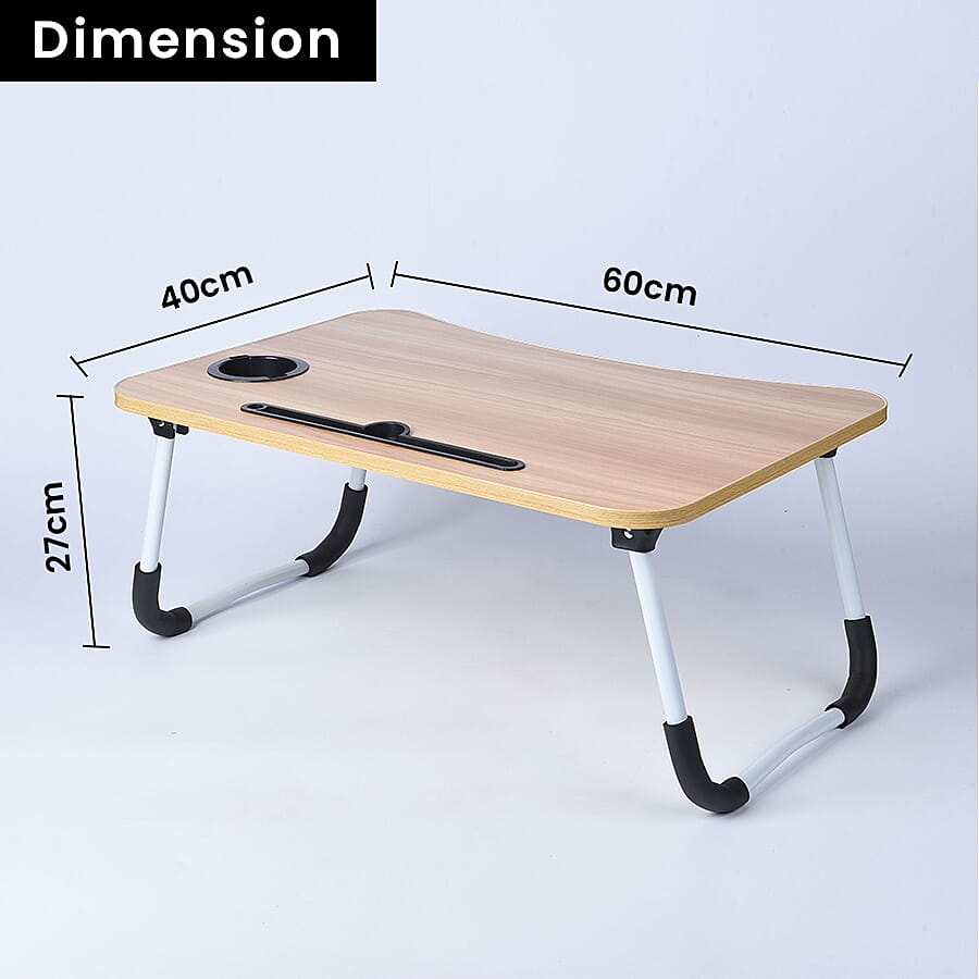Multi-function Folding Table with a Cup Holder - Wooden 6639243 3