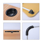 Multi-Function Folding Table with a Cup Holder Metal Legs (Size-60x40x27Cm)