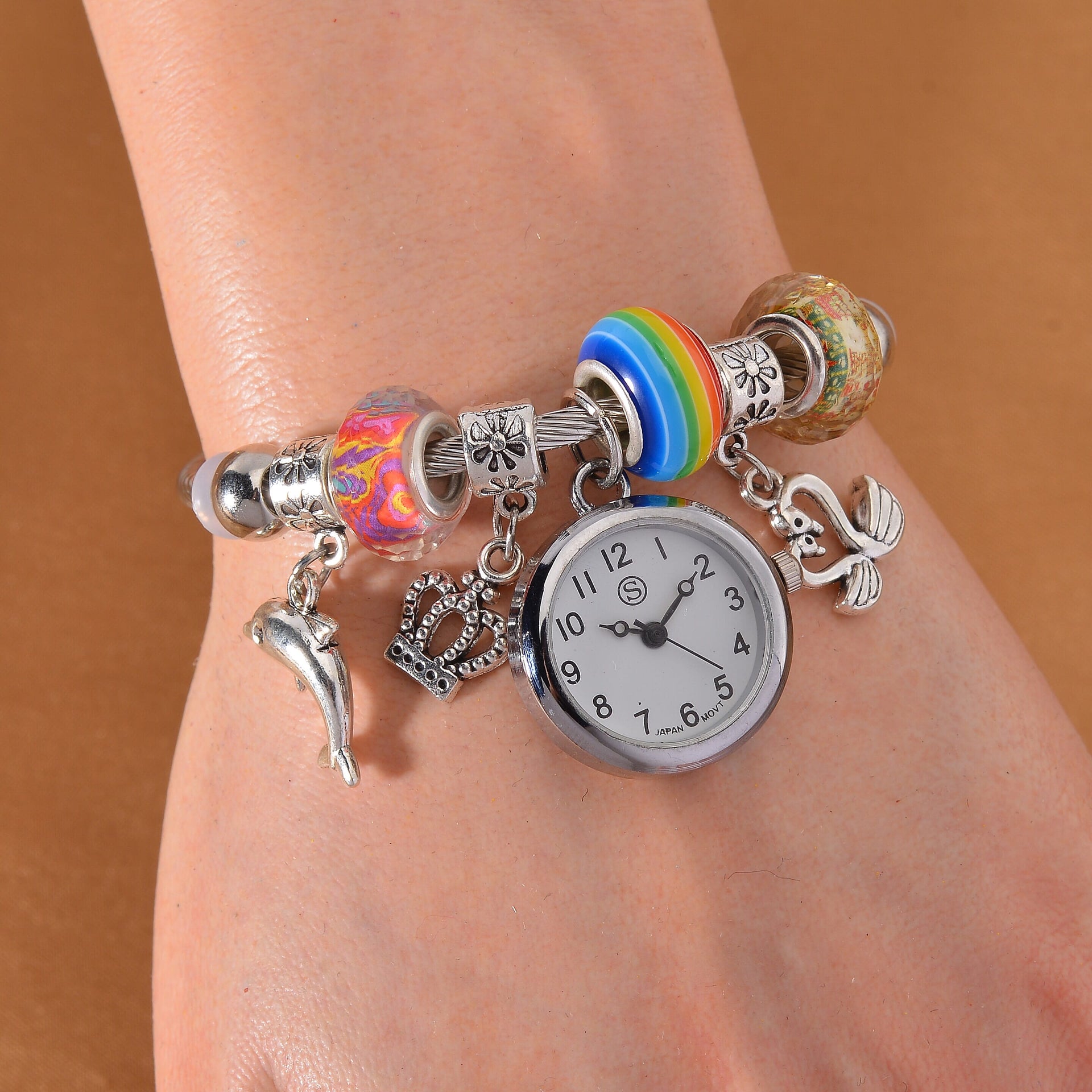 STRADA Japanese Movement Charm Bracelet Watch in Stainless Steel 7842784 2