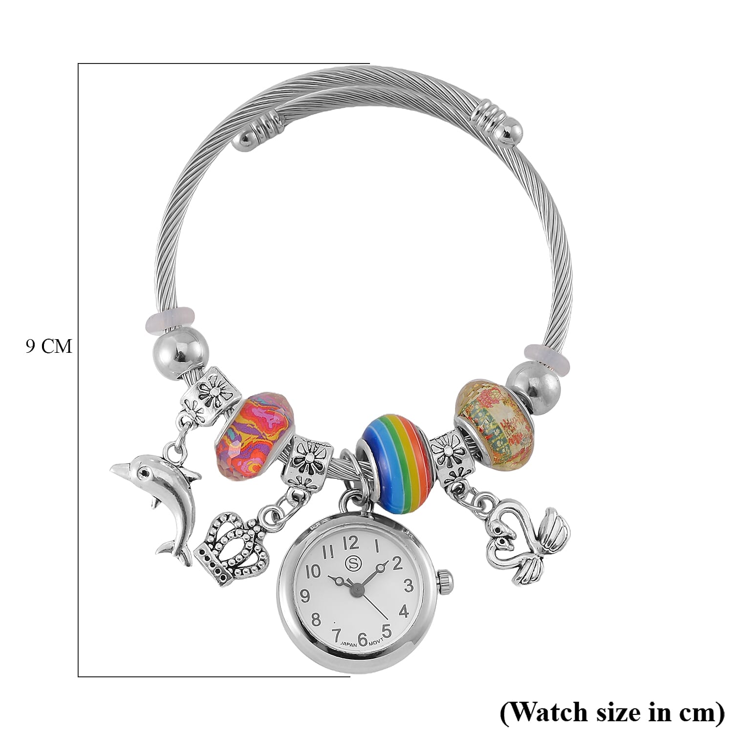 STRADA Japanese Movement Charm Bracelet Watch in Stainless Steel 7842784 8