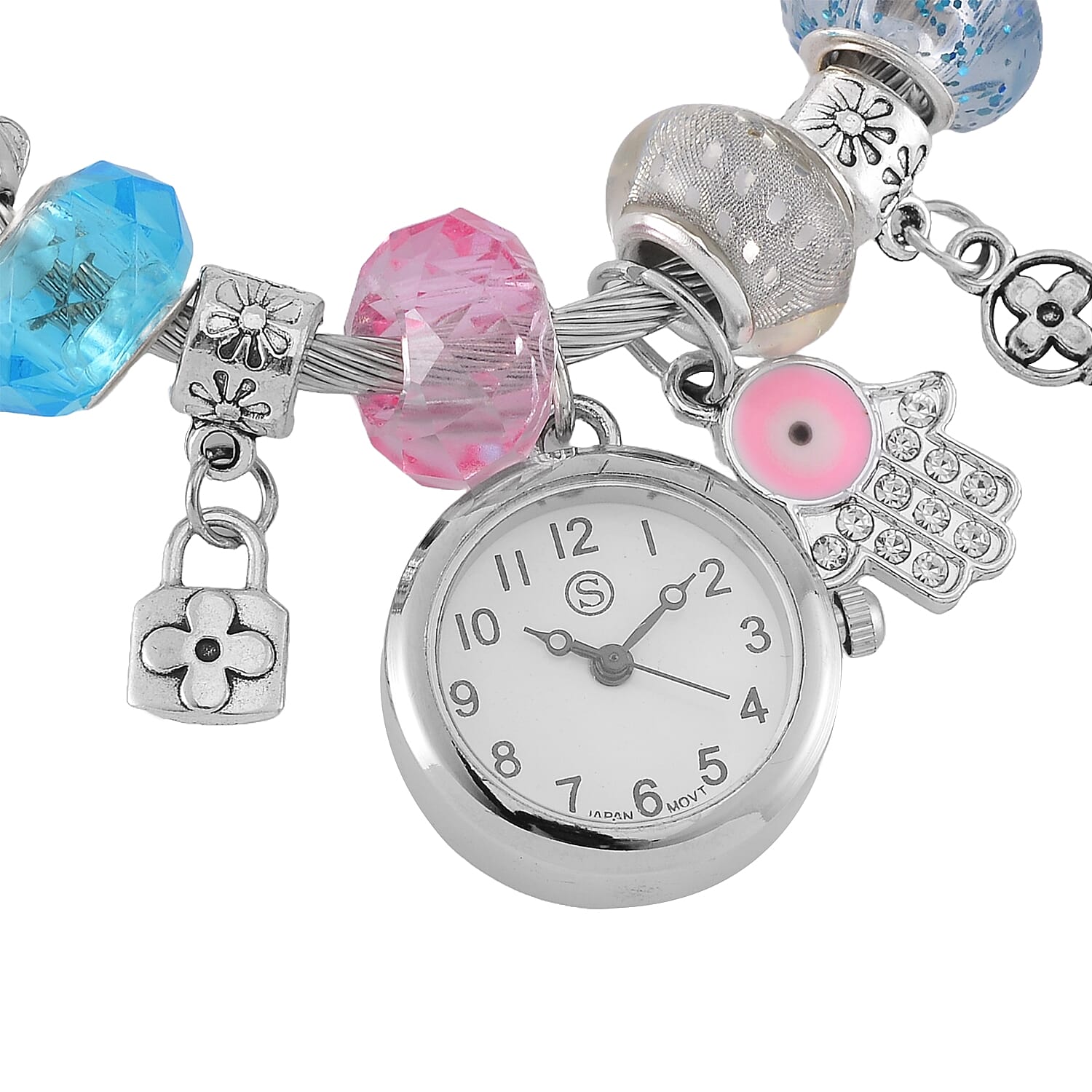 STRADA PC21S Japanese Movement Watch Bangle with Key and Lock Charm 7842792 3