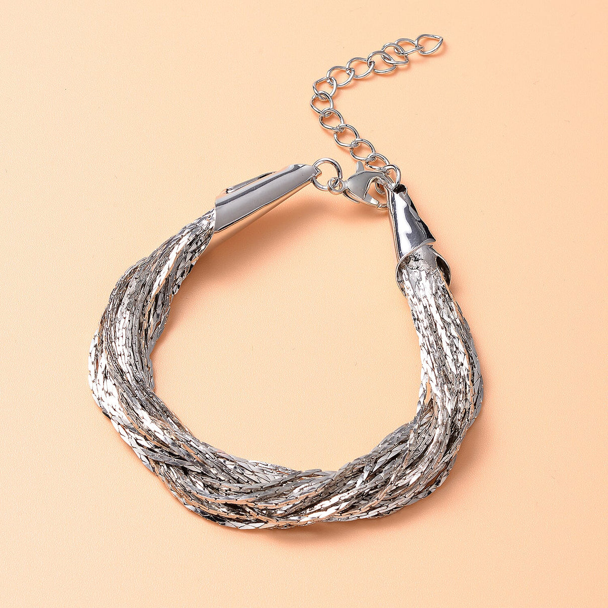 Multi-layered Bracelet Size 7.5 in Silver Tone 6039321 1