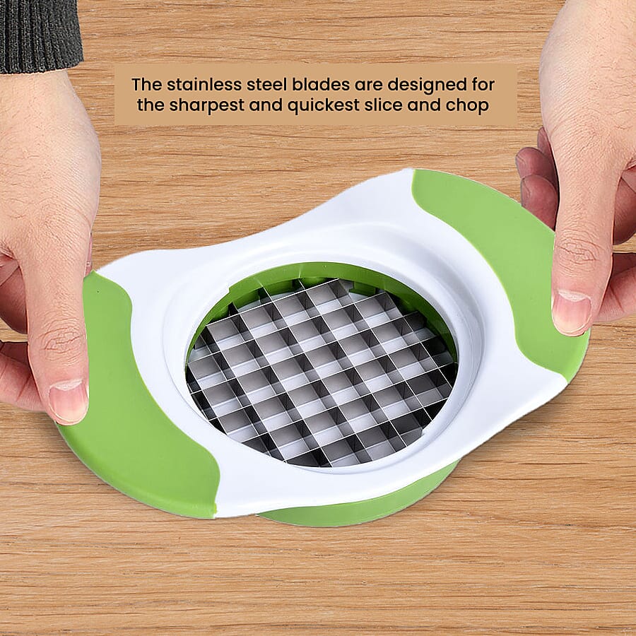 Multifunctional 3-in-1 Cutter and Fruit Slicer - White and Green 6296738 2