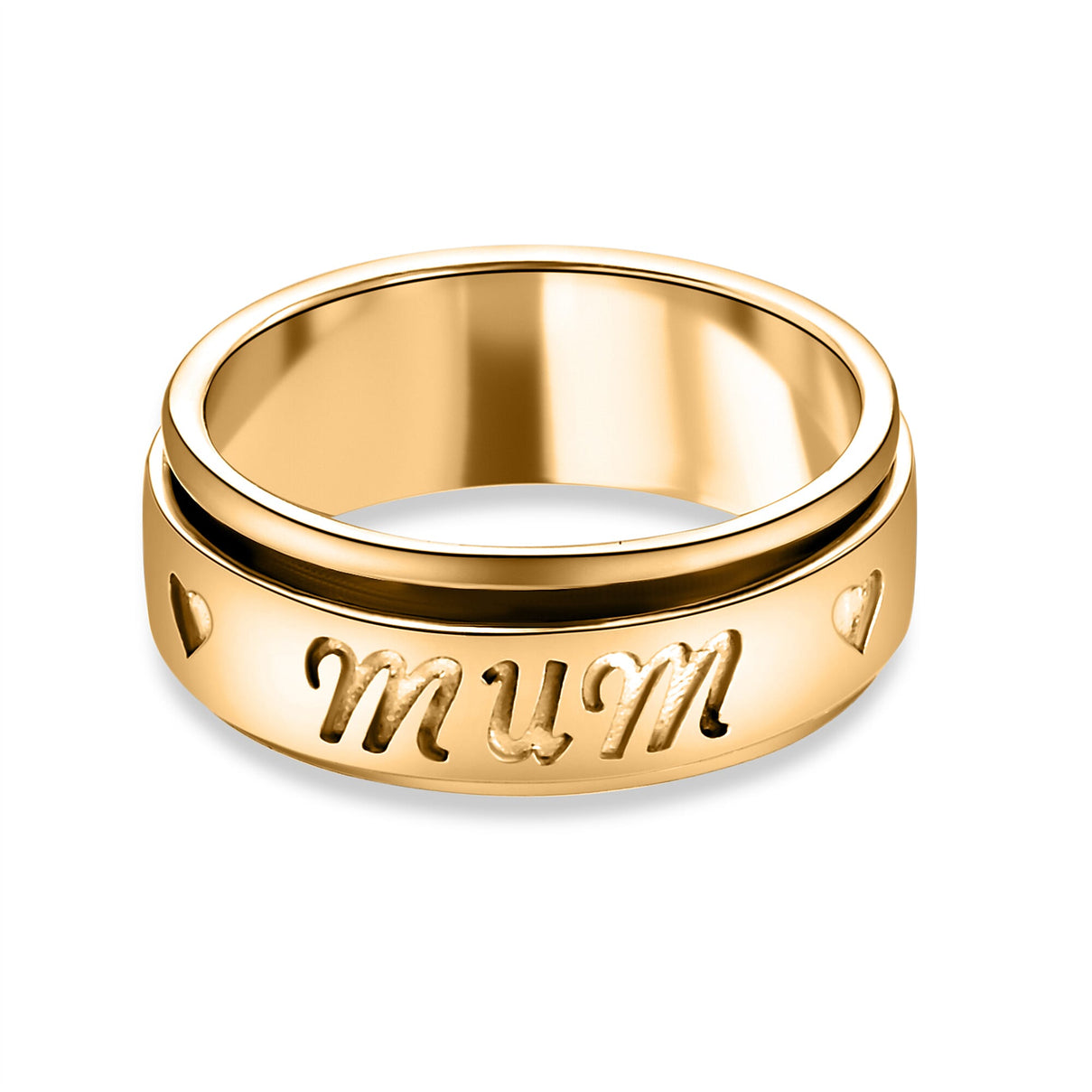 Mum Engraved Spinner Ring in Gold Plated Sterling Silver 7541986 0